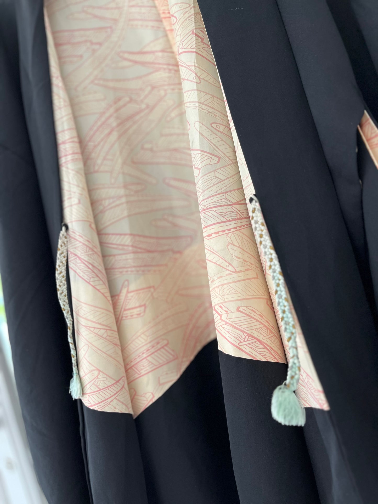 Cherry Blossom Haori - Blooming florals on midnight silk. Rare piece.
