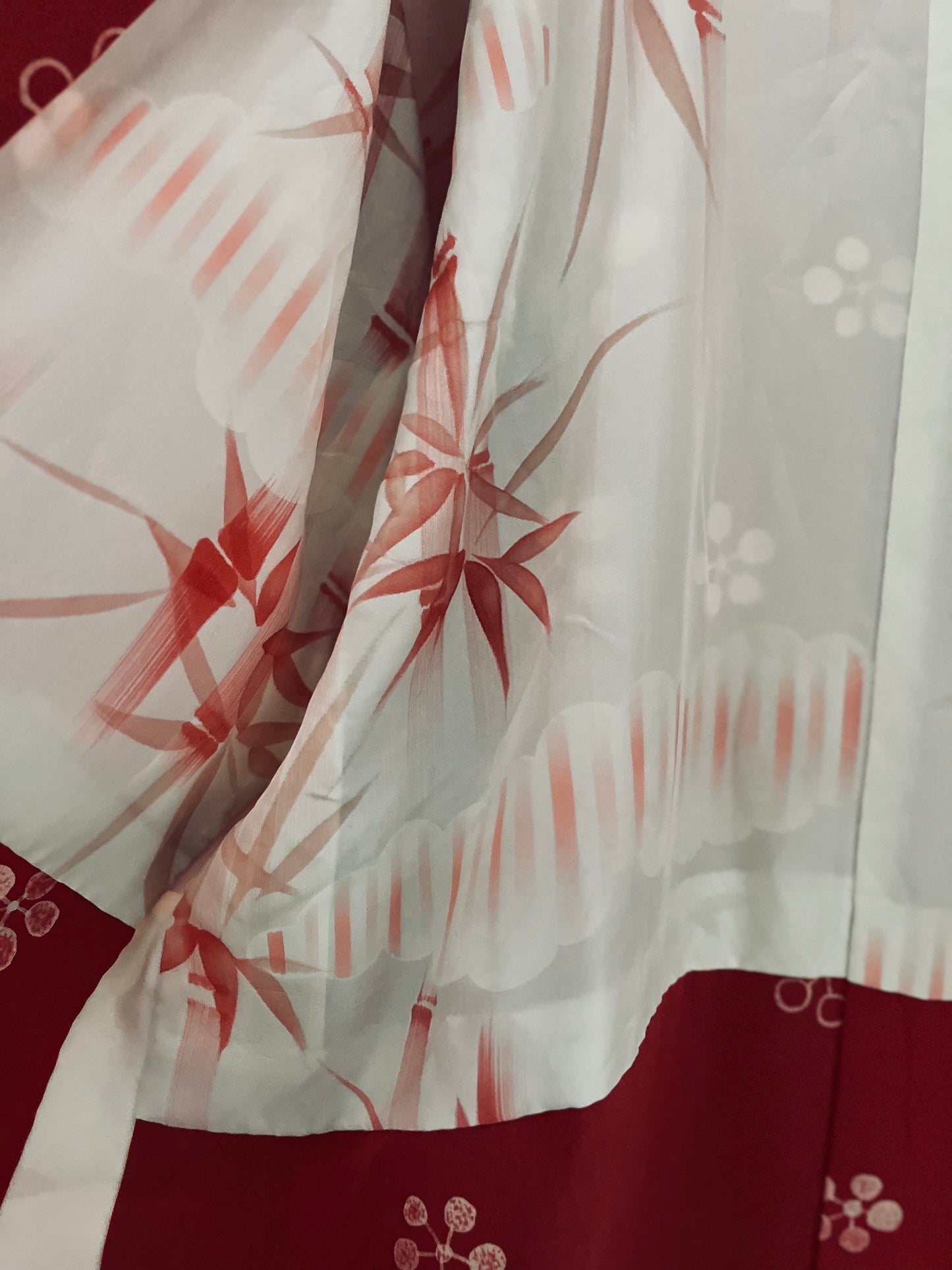 Crimson Petals Haori - Vintage Japanese Silk Haori Kimono Jacket - Shōwa Era, One of One pure silk