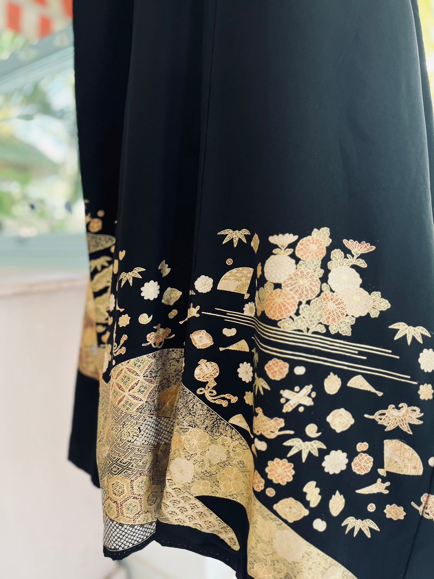 Midnight Cartography Kimono - Vintage Japanese Tomesode. Pure Silk. Handcrafted Heirloom.