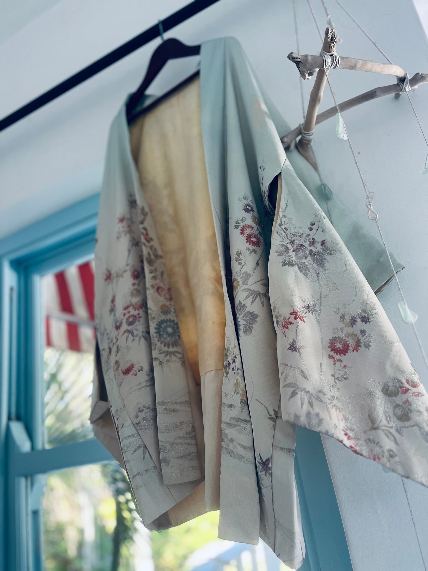 Moonlake Haori - Soft celadon silk, serene and rare. One-of-one heirloom.