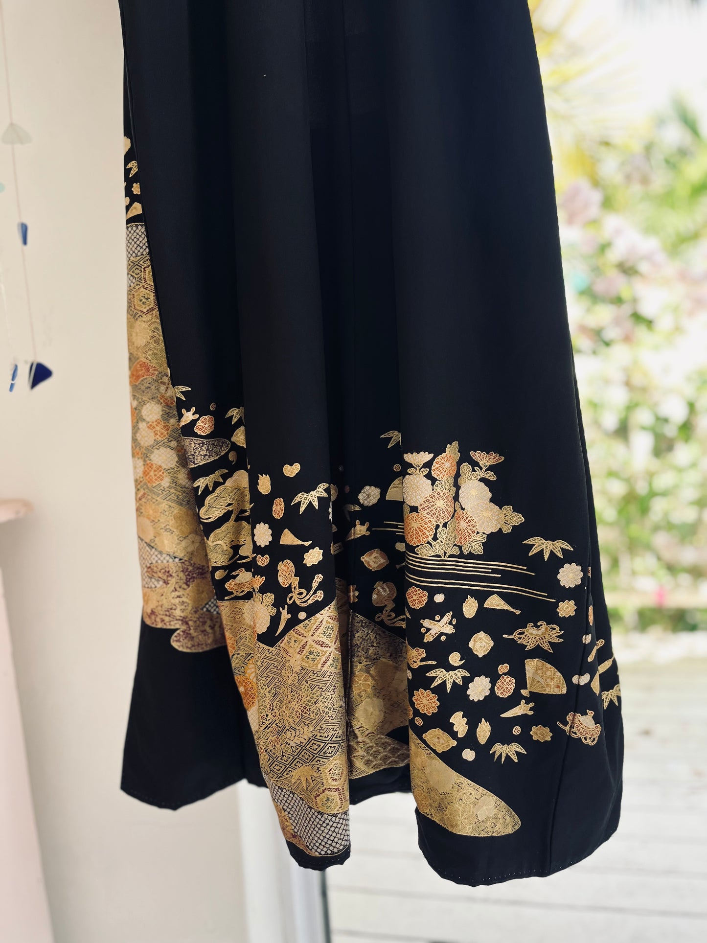 Midnight Cartography Kimono - Vintage Japanese Tomesode. Pure Silk. Handcrafted Heirloom.