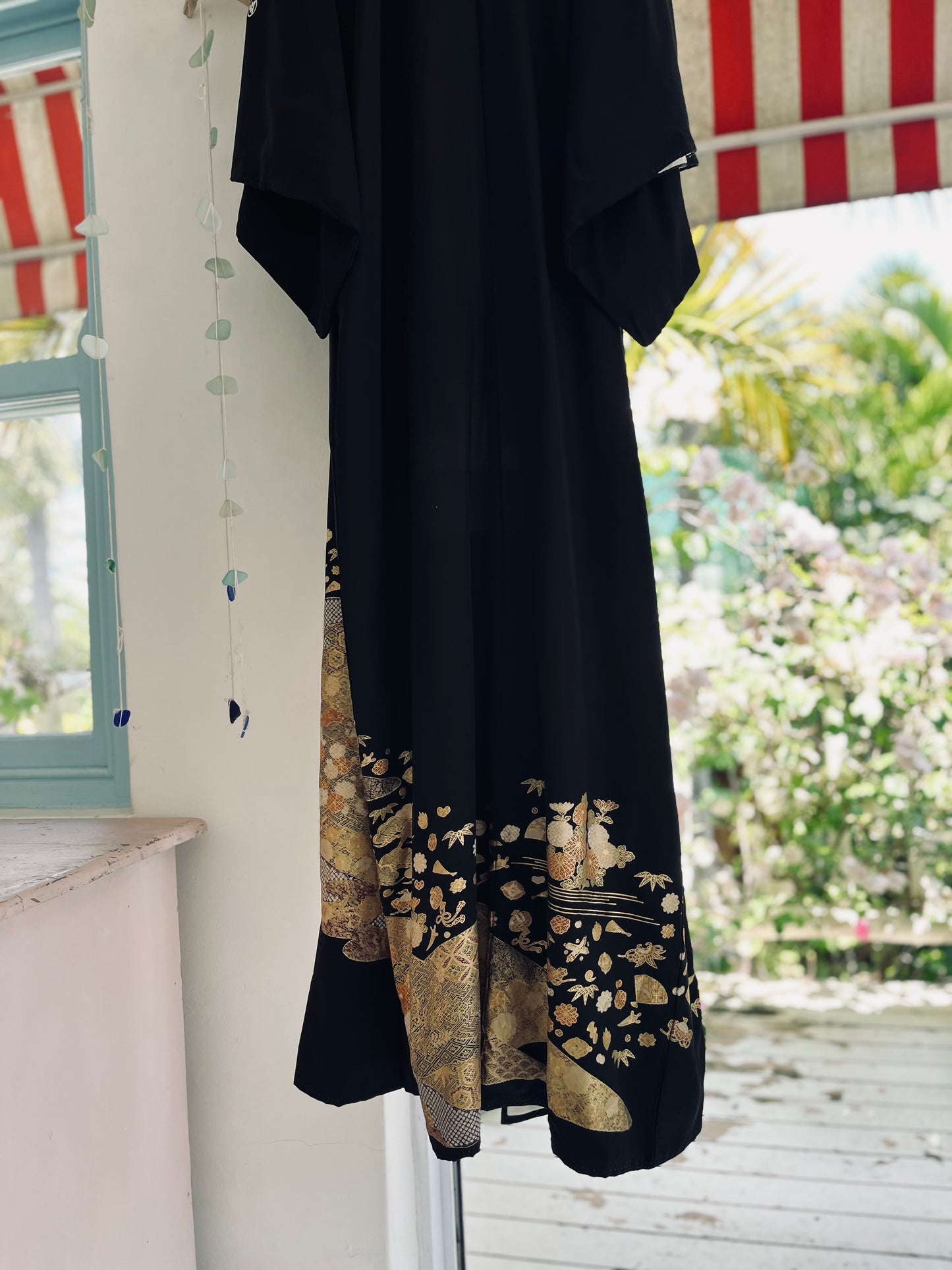 Midnight Cartography Kimono - Vintage Japanese Tomesode. Pure Silk. Handcrafted Heirloom.