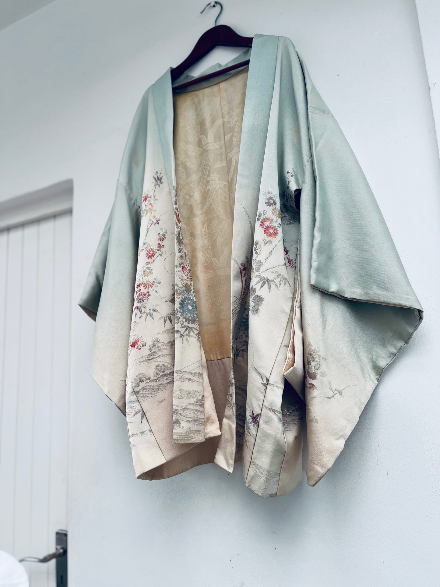 Moonlake Haori - Soft celadon silk, serene and rare. One-of-one heirloom.