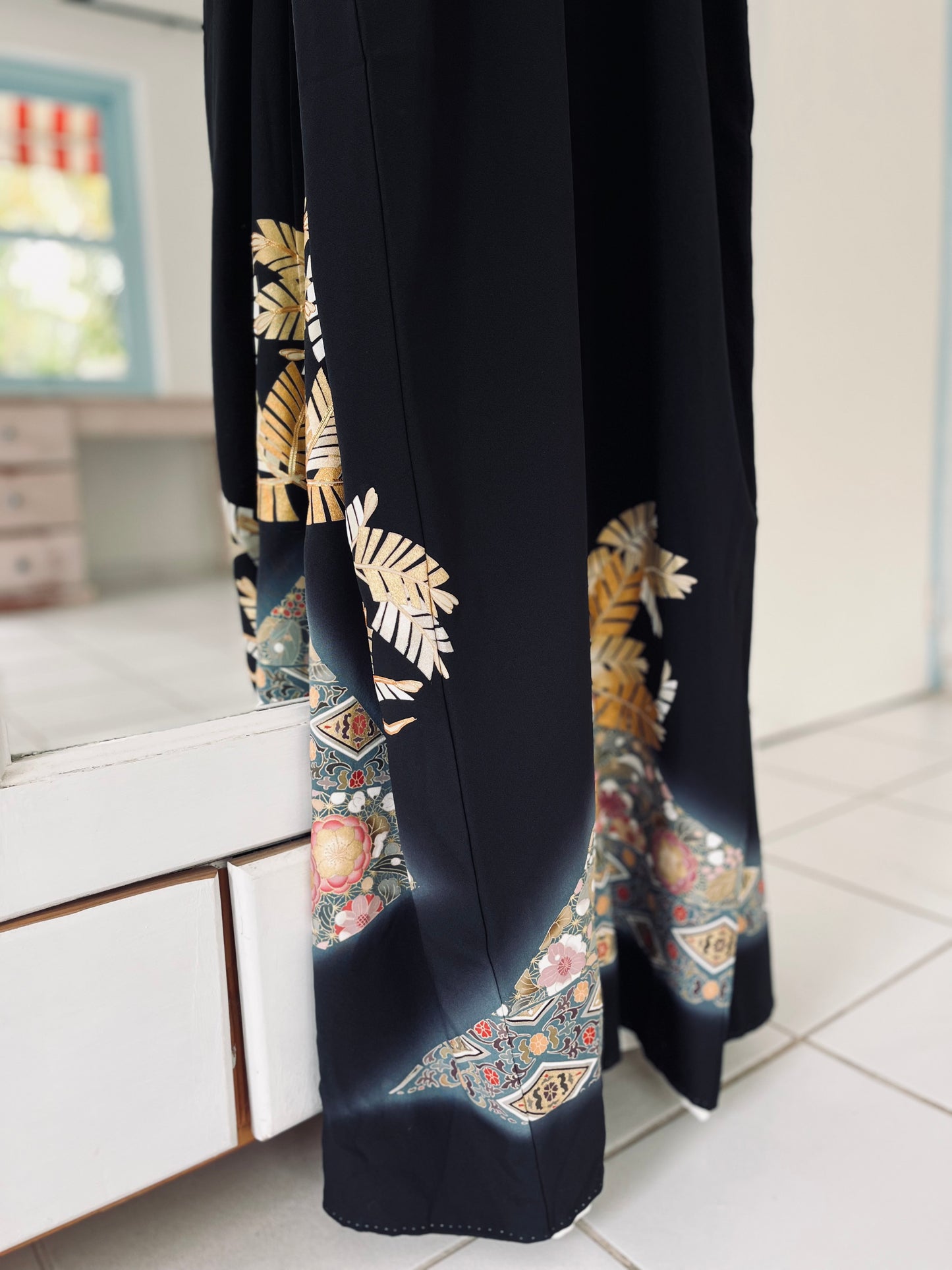 Imperial Shadow Kimono - Artist signed - Pure Silk Hand-painted heirloom.