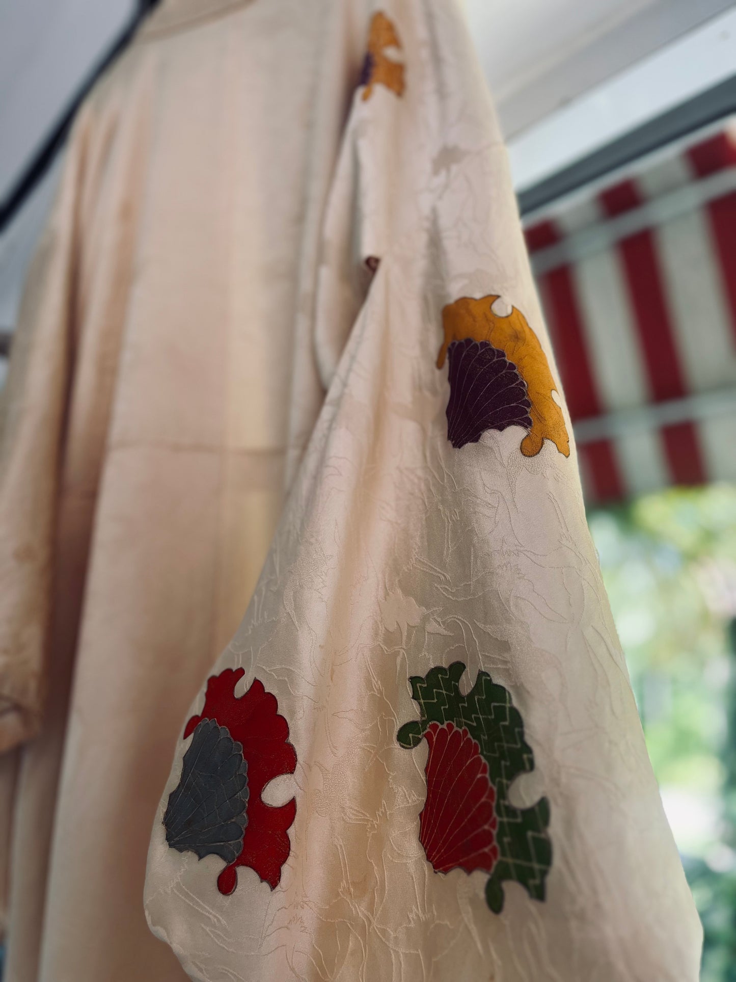 The Autumn Fan Kimono - hand-dyed pure silk Japanese heirloom. One of One.