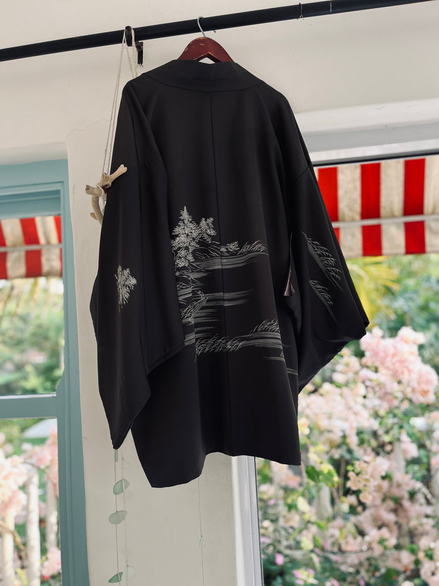 Charcoal Waves Haori- One of One - Vintage Japanese Silk Heirloom