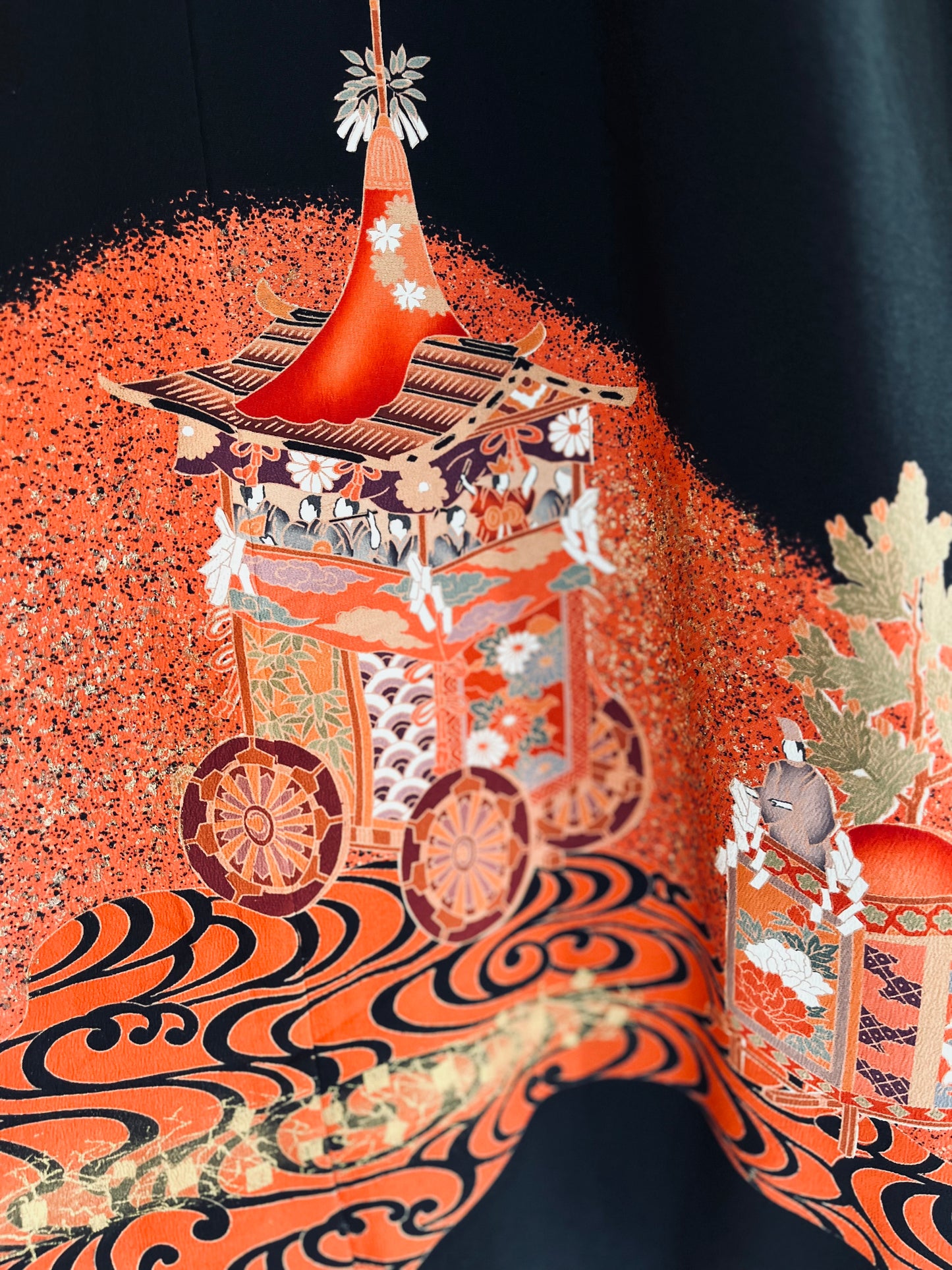 Kyōto Parade Kimono - Vintage Japanese Kurotomesode - One of a kind - A true collector’s piece