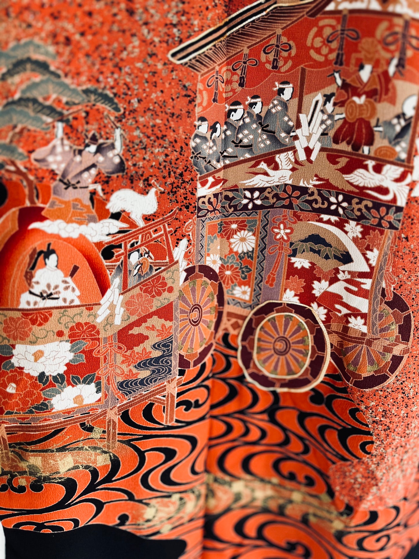 Kyōto Parade Kimono - Vintage Japanese Kurotomesode - One of a kind - A true collector’s piece