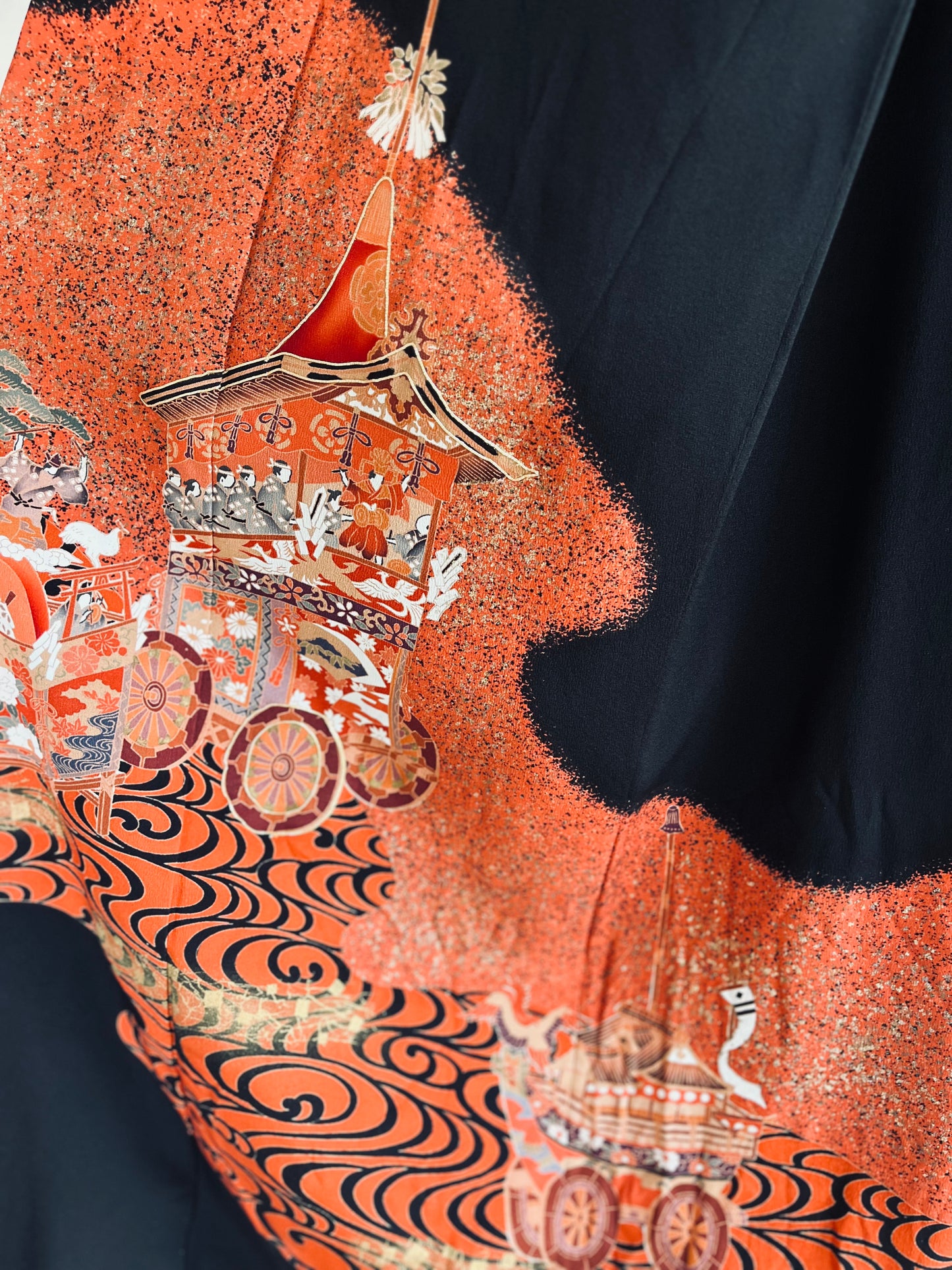 Kyōto Parade Kimono - Vintage Japanese Kurotomesode - One of a kind - A true collector’s piece