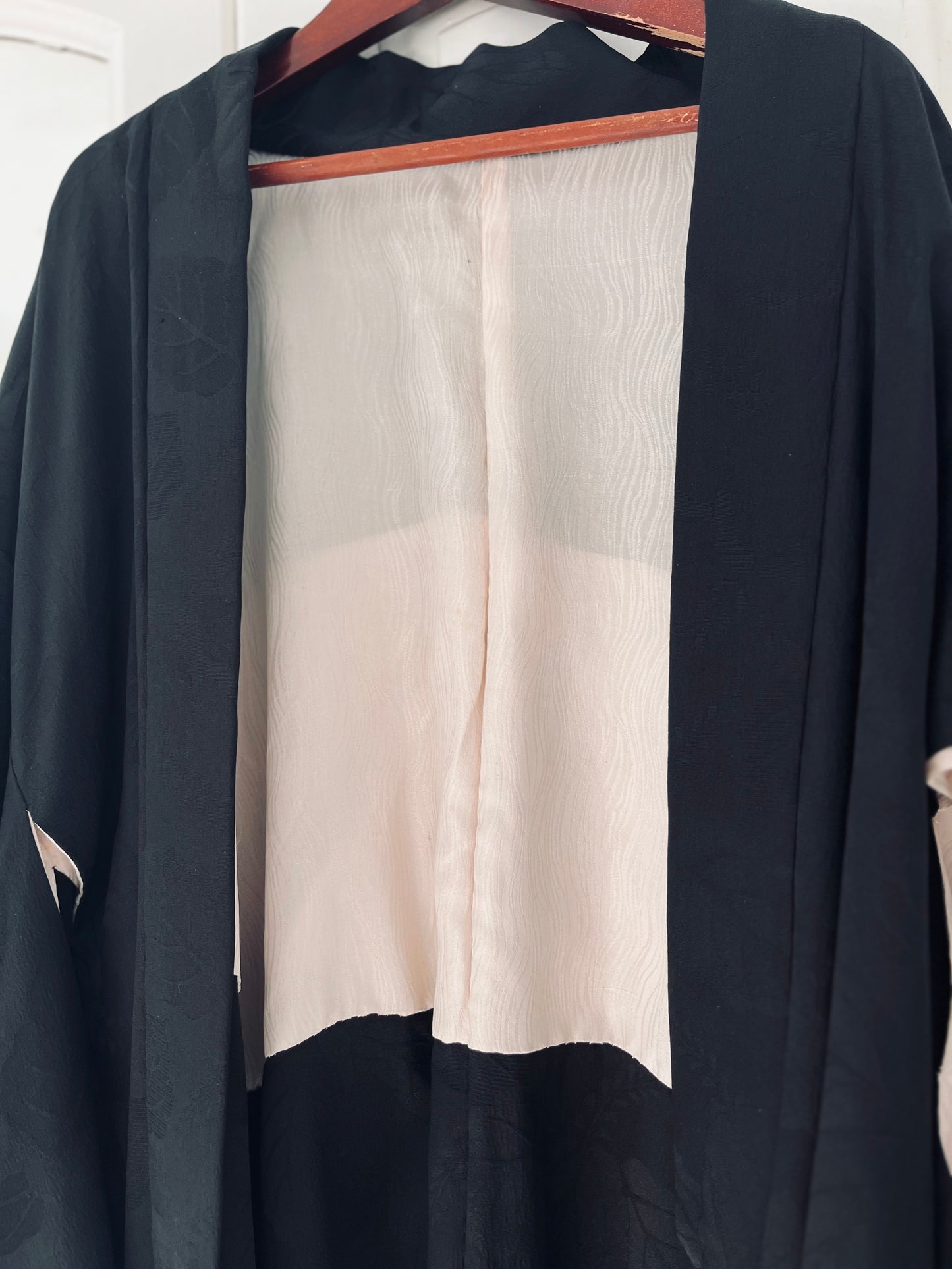 Midnight Leaves Haori -Vintage Japanese Silk one of one Heirloom