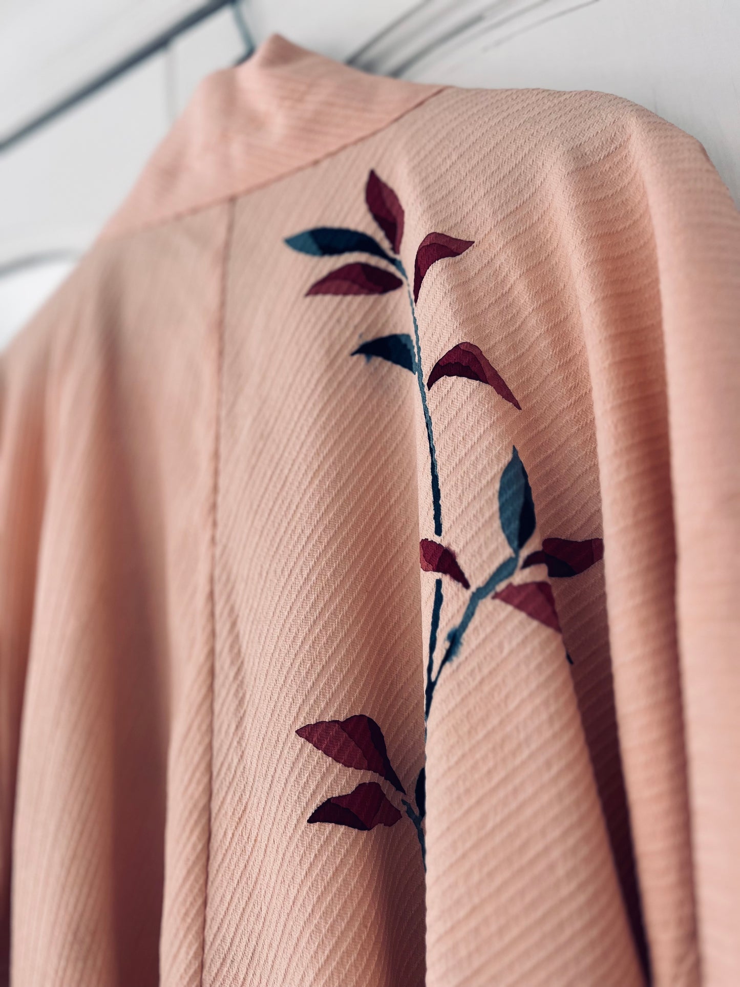 Blush Stem Haori- One of One. Vintage Japanese pure silk heirloom. Handmade in Japan.