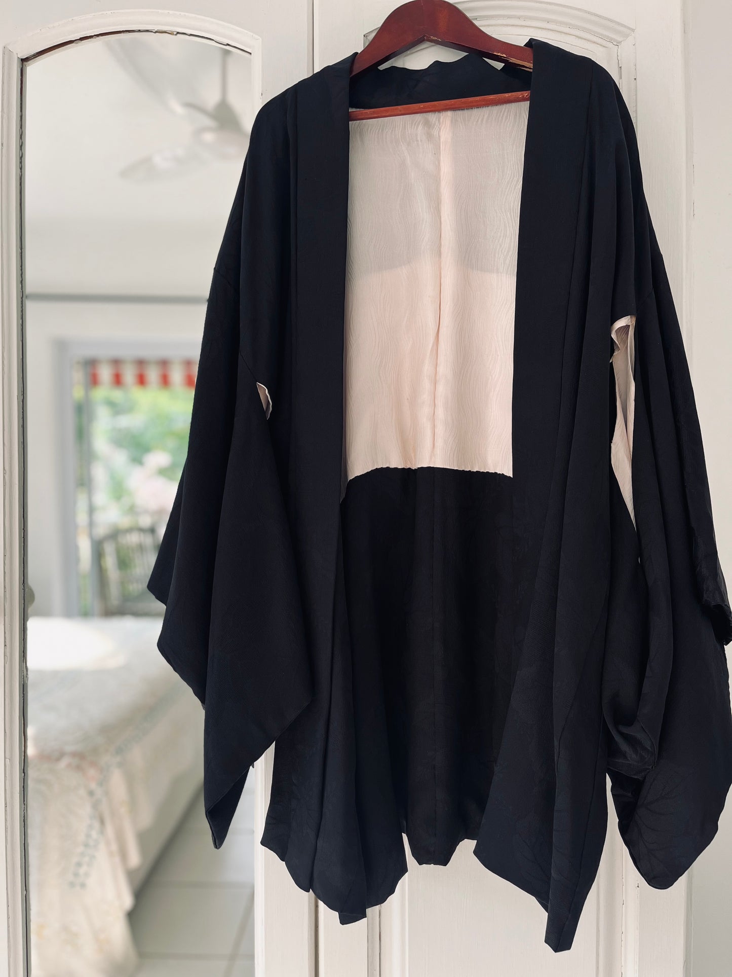 Midnight Leaves Haori -Vintage Japanese Silk one of one Heirloom