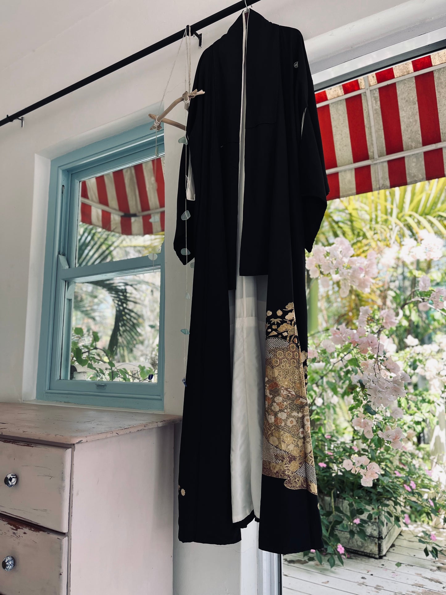 Midnight Cartography Kimono - Vintage Japanese Tomesode. Pure Silk. Handcrafted Heirloom.