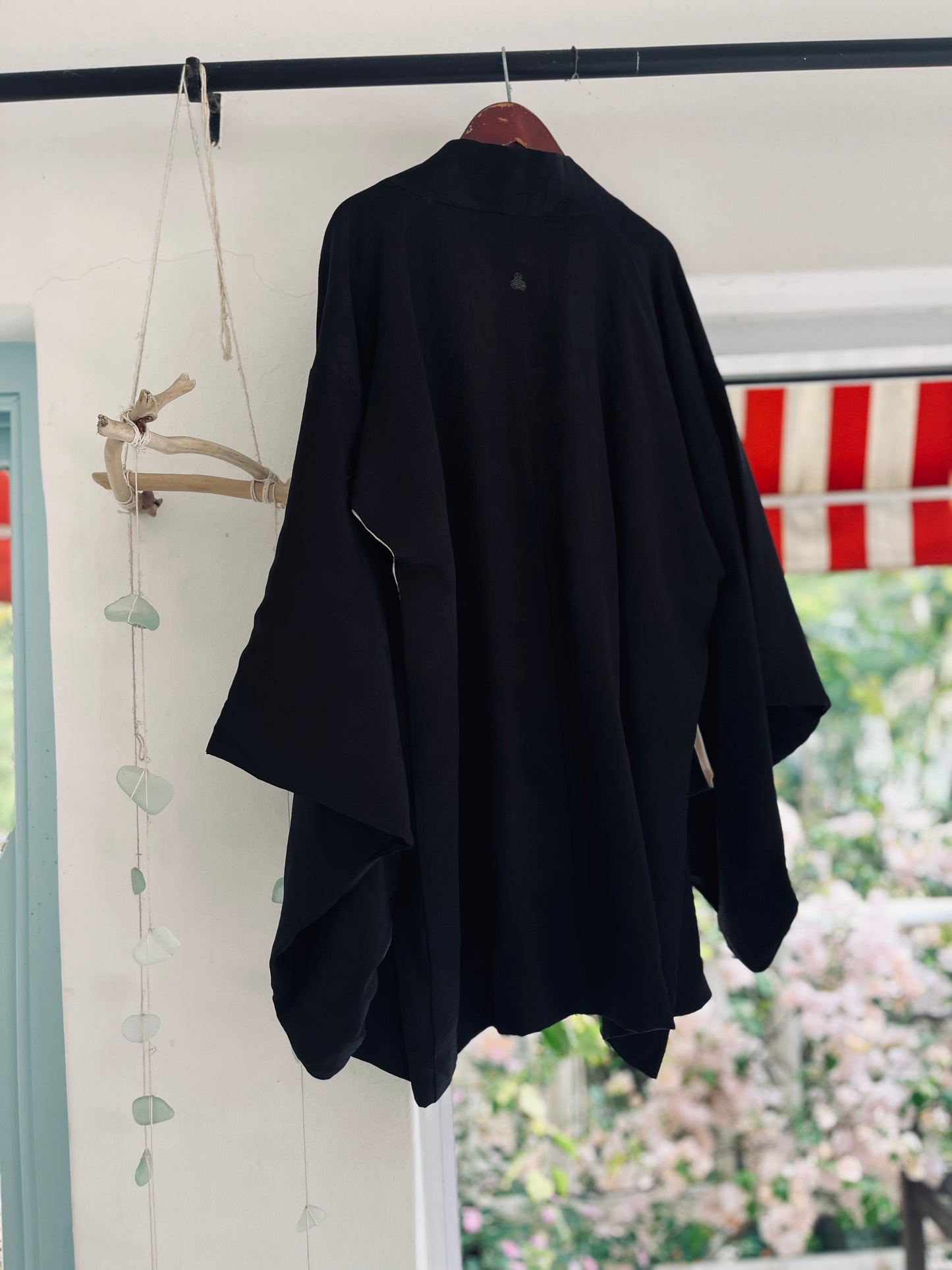 Midnight Leaves Haori -Vintage Japanese Silk one of one Heirloom