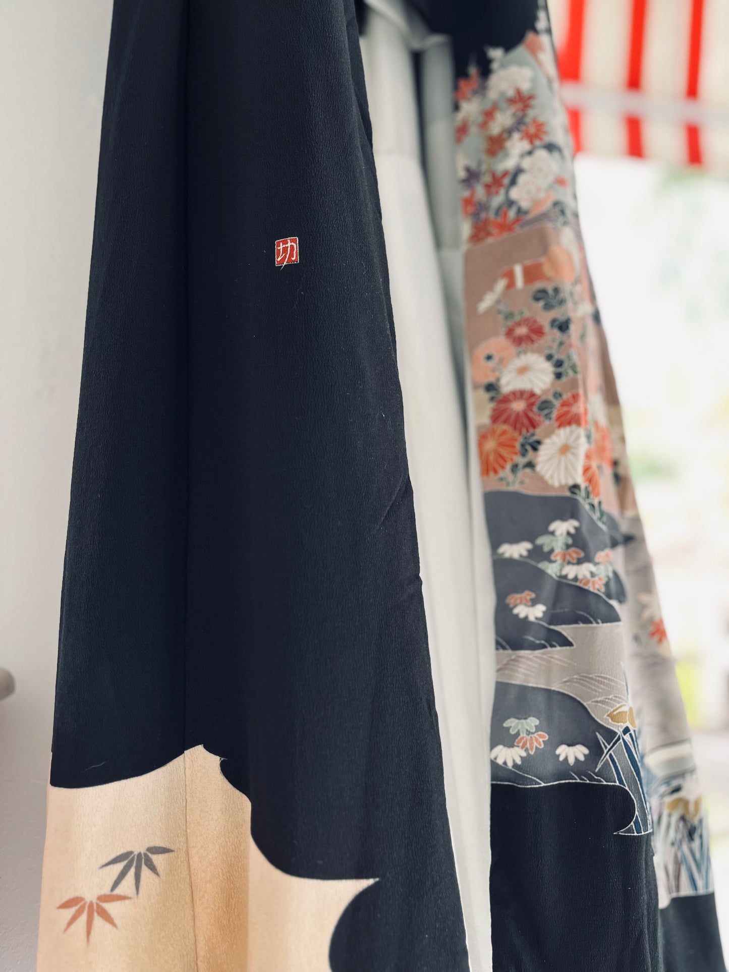A Silent Garden - Kimono - Handpainted Vintage Japanese pure silk heirloom. Rare and regal.