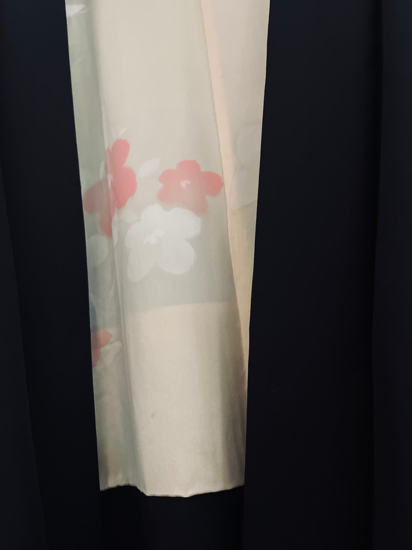 Kikyo Haori - Silk heirloom with orange bloom accents.