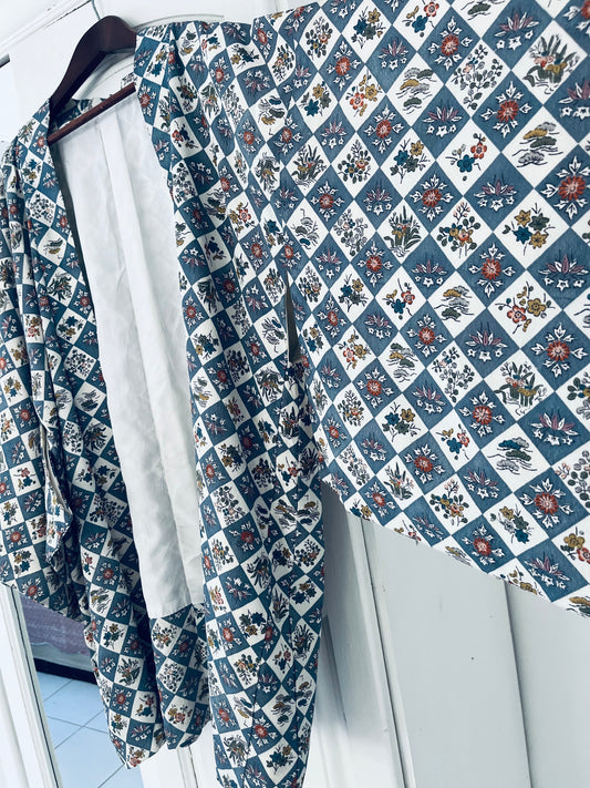 Blue Pavilion Haori - One of one. Vintage Japanese Haori. Hand-selected in Japan. Wearable heirloom.