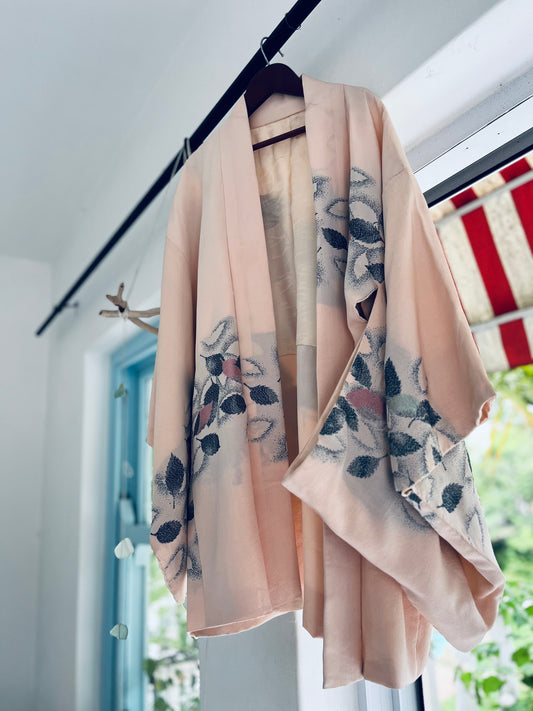 Blush Whisper Haori - Pure silk - Rare Japanese Heirloom. One of one.
