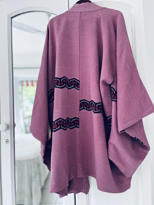 Rose Dusk Haori - Dusky rose silk. One-of-one heirloom.