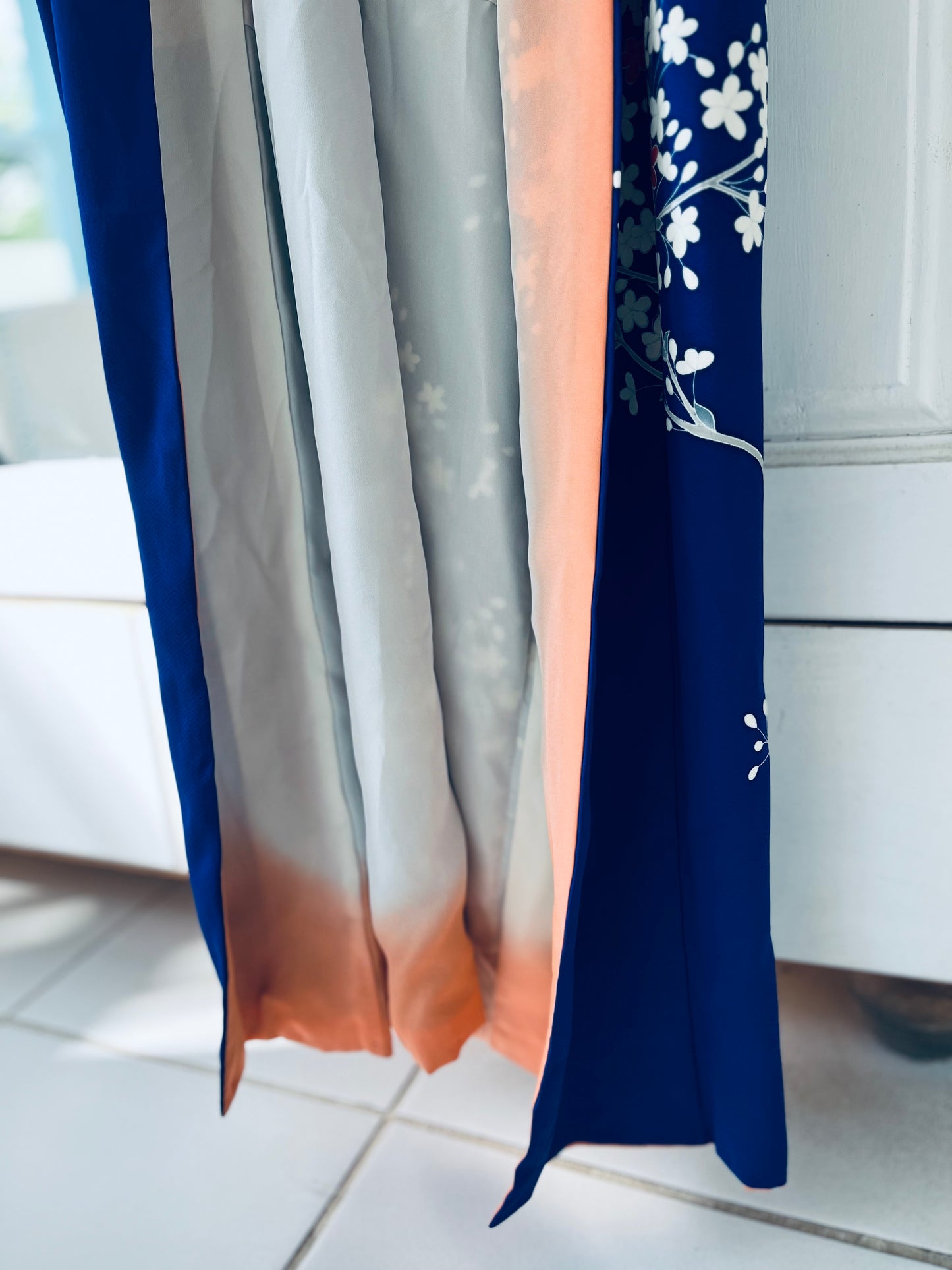 Azure Bloom Kimono - One of one. Vintage Japanese Kimono. Handcrafted Heirloom.