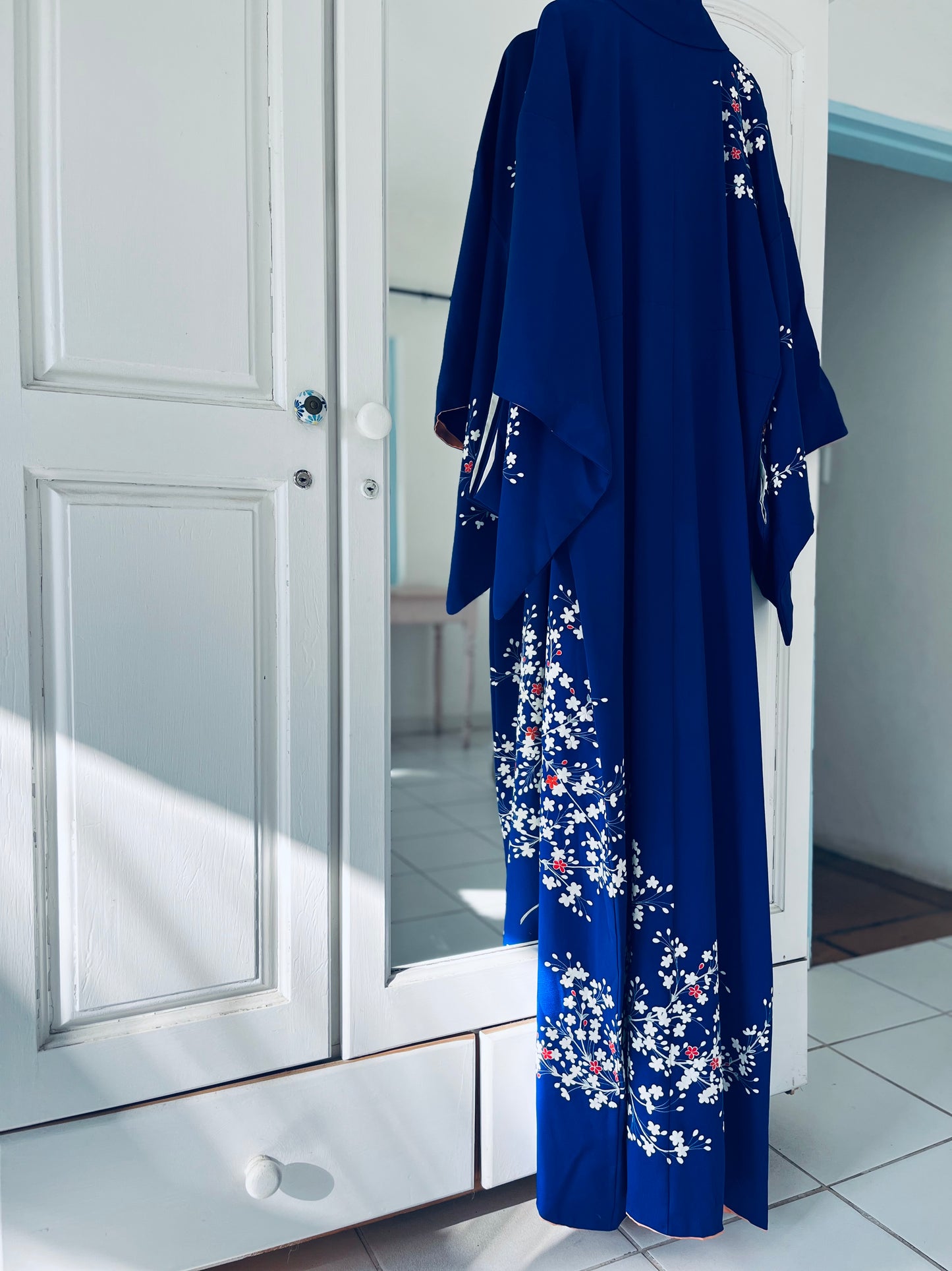 Azure Bloom Kimono - One of one. Vintage Japanese Kimono. Handcrafted Heirloom.