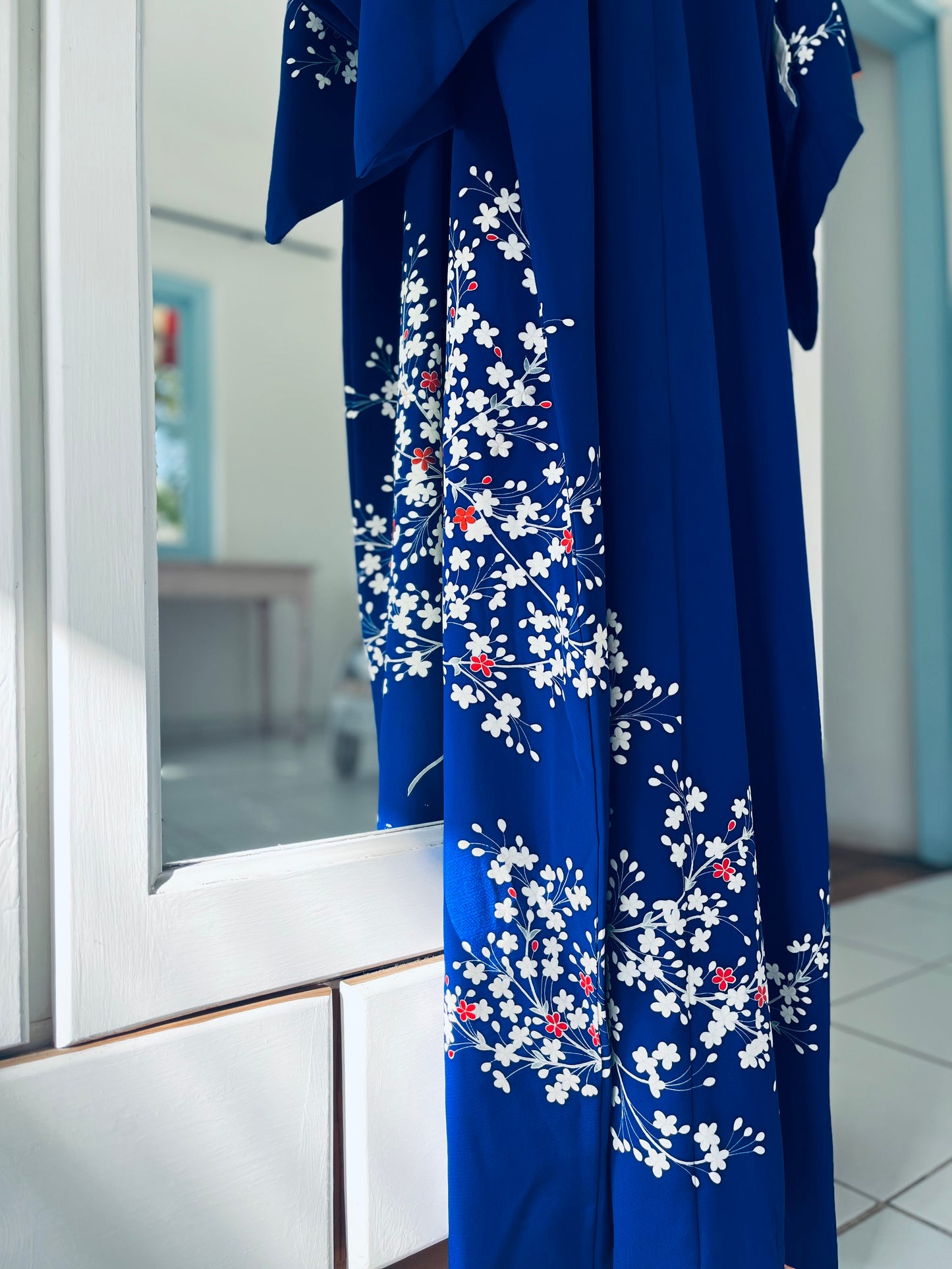 Azure Bloom Kimono - One of one. Vintage Japanese Kimono. Handcrafted Heirloom.