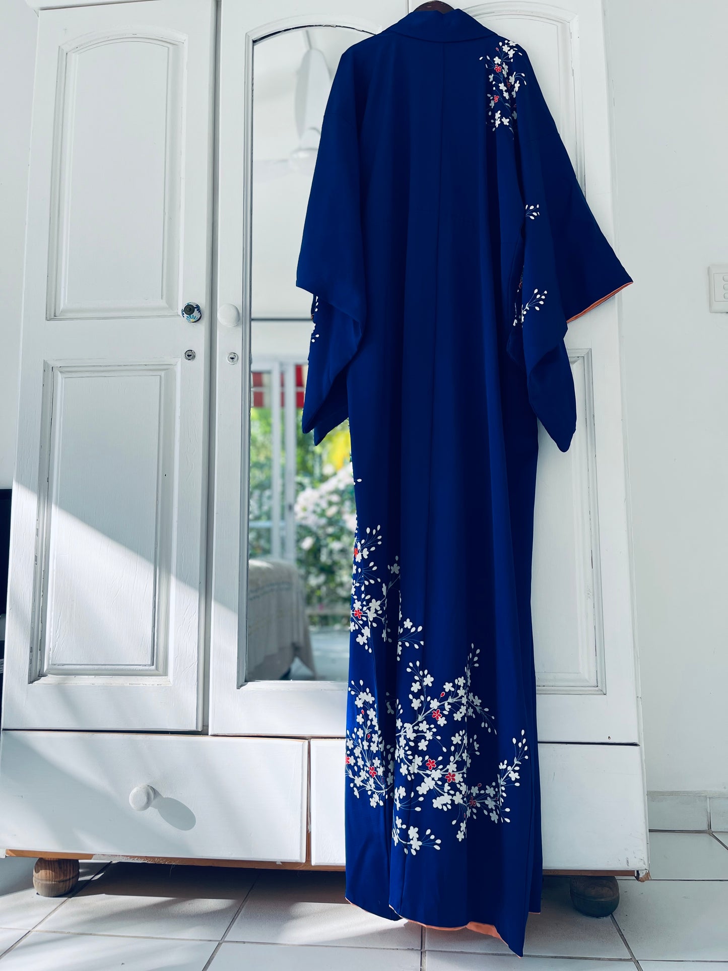 Azure Bloom Kimono - One of one. Vintage Japanese Kimono. Handcrafted Heirloom.