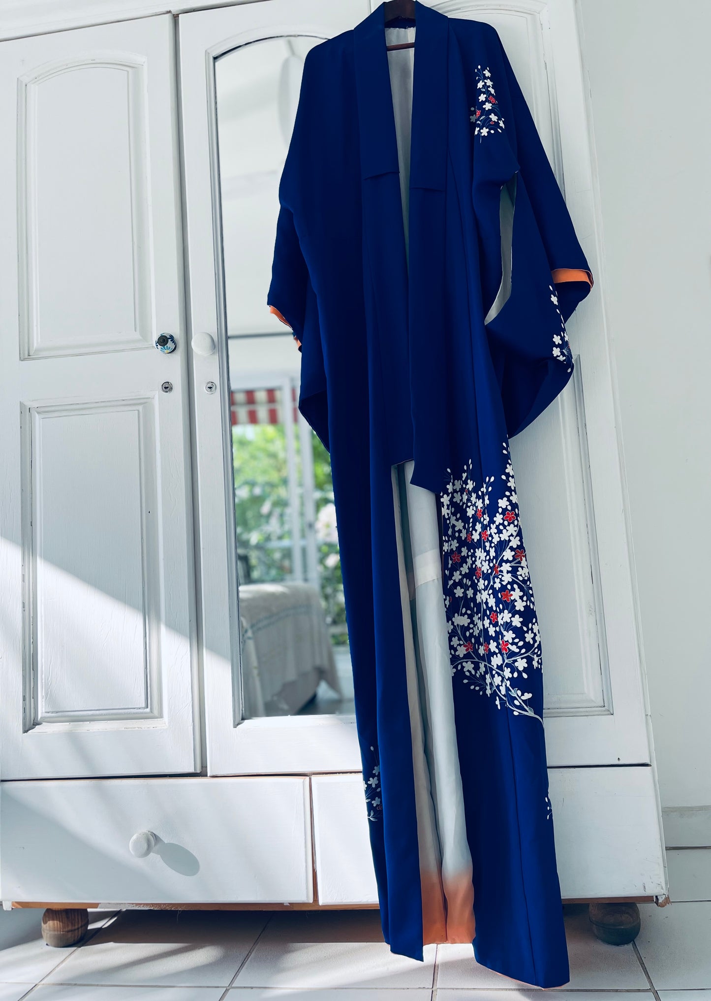 Azure Bloom Kimono - One of one. Vintage Japanese Kimono. Handcrafted Heirloom.