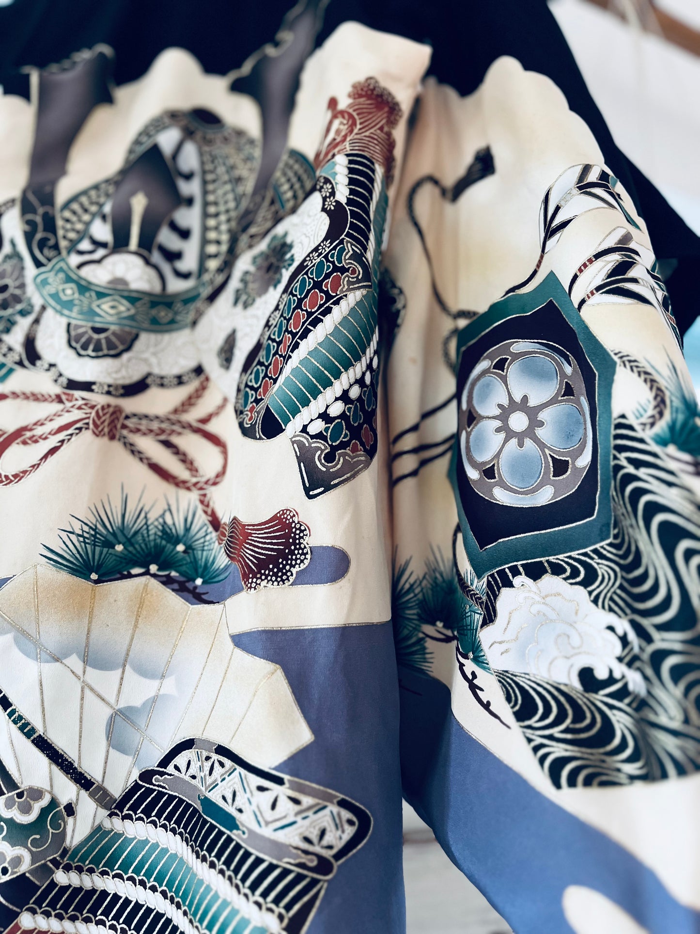 Warrior’s Dawn Kimono - Samurai silk imagery. Collector’s heirloom.