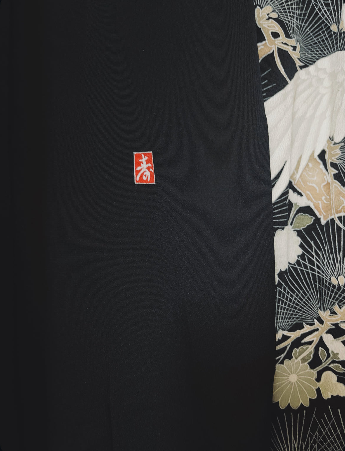 Eternal Cranes Kimono - Artist-Signed 5 crest Pure Silk Vintage Japanese heirloom